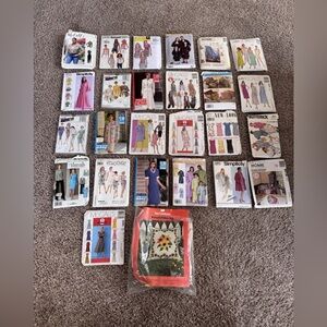 Lot of 26 Vintage Sewing Patterns McCall’s Simplicity Butterick Dresses Crafts